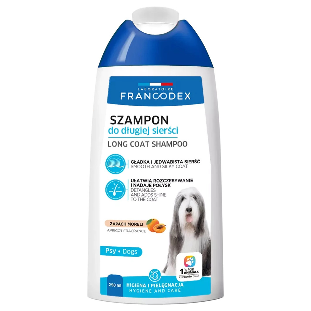 FRANCODEX Szampon dla Psa Długa Sierść 250ml Bez Parabenów Pielęgnacyjny
